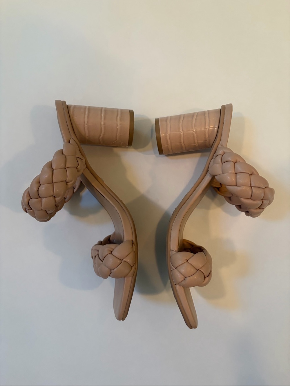 a new day Braided Double-Strap Slide Heels - Nude Beige EUC size 7.5 - Picture 4 of 9
